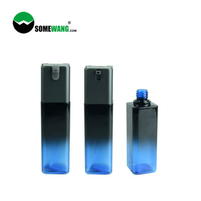 Luksusowa 100 ml kwadratowa plastikowa butelka PETG Niebieskie opakowanie do pielęgnacji skóry Pojemnik Butelka z pompką do balsamu