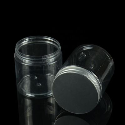 250g Zakrętka Plastikowe PET Plastikowe słoiki Cookie Plastikowe słoiki do przechowywania żywności z metalową nakrętką