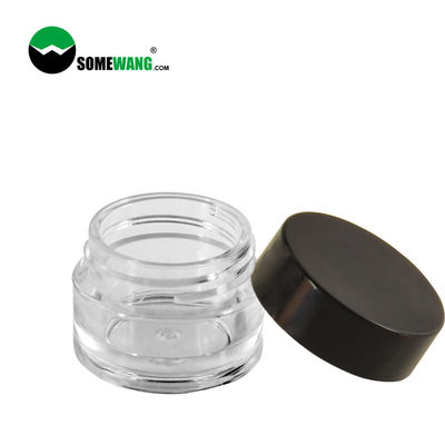 8 ml Gruba ściana, przezroczysta, okrągła, plastikowa butelka PET, opakowanie z czarną pokrywką do kremu pod oczy