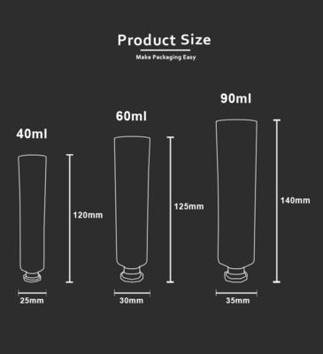 40ml 60ml 90ml plastikowa tuba ABL z zakrętką do pasty do zębów krem ​​przeciwsłoneczny